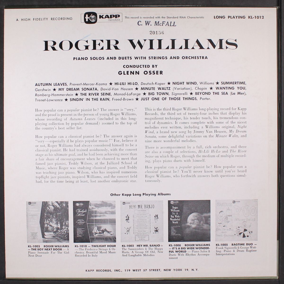 roger williams by ROGER WILLIAMS