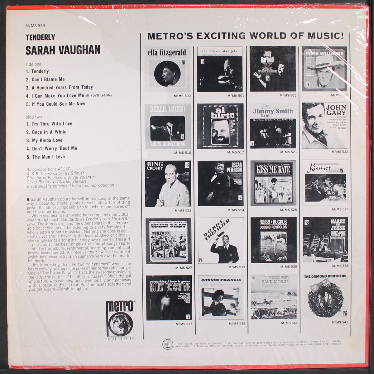tenderly by SARAH VAUGHAN