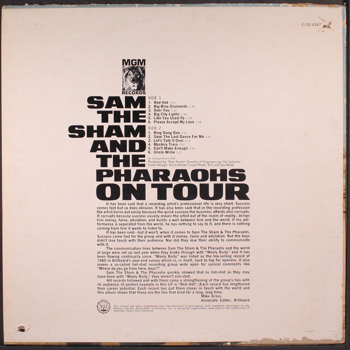 on tour by SAM THE SHAM & PHARAOHS