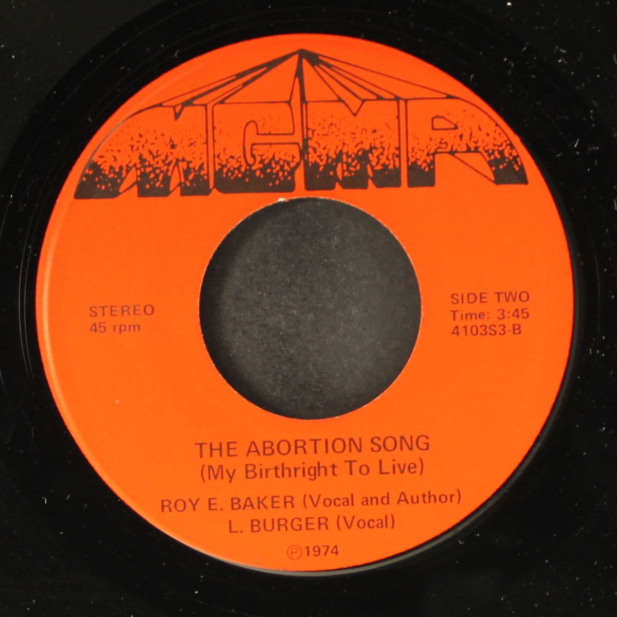 ballad of the abortion child / the abortion song by ROY E. BAKER