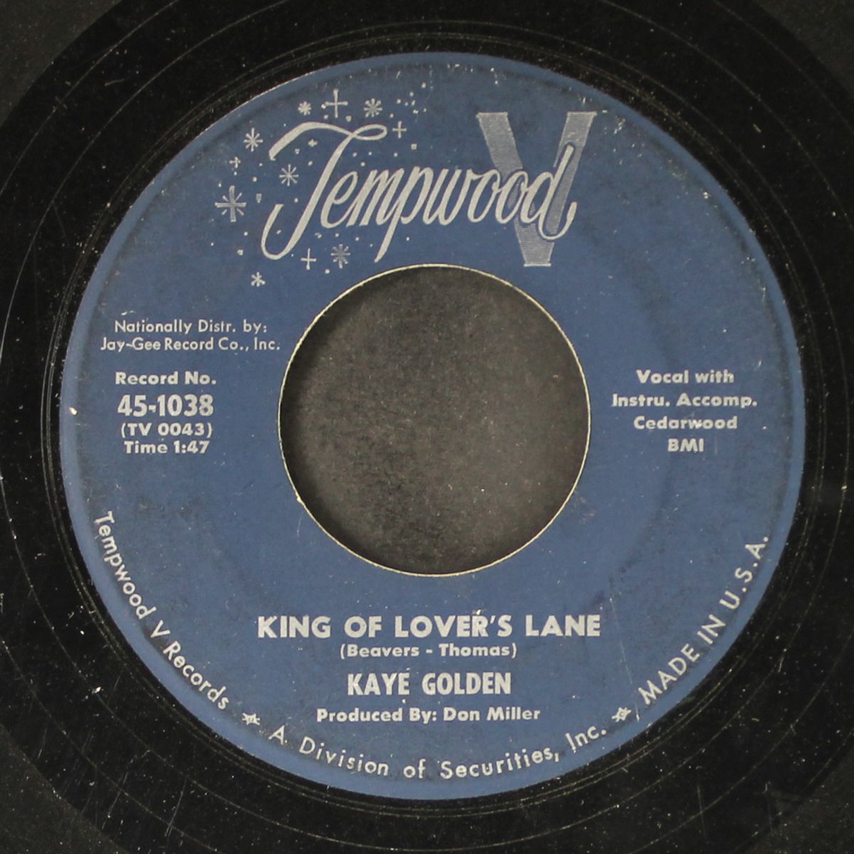 king of lover's lane by KAYE GOLDEN