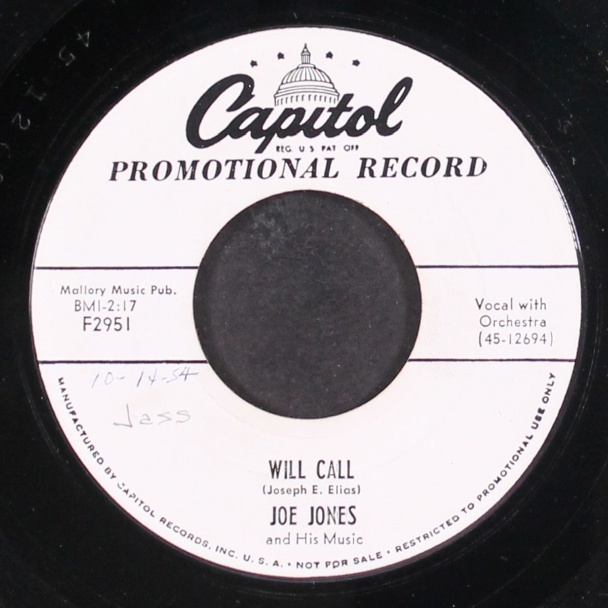 will call / adam bit the apple by JOE JONES