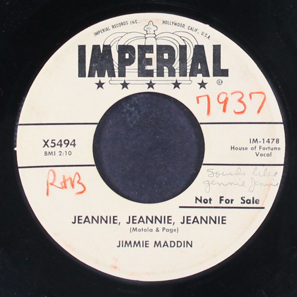 jeannie, jeannie, jeannie / party line by JIMMIE MADDIN
