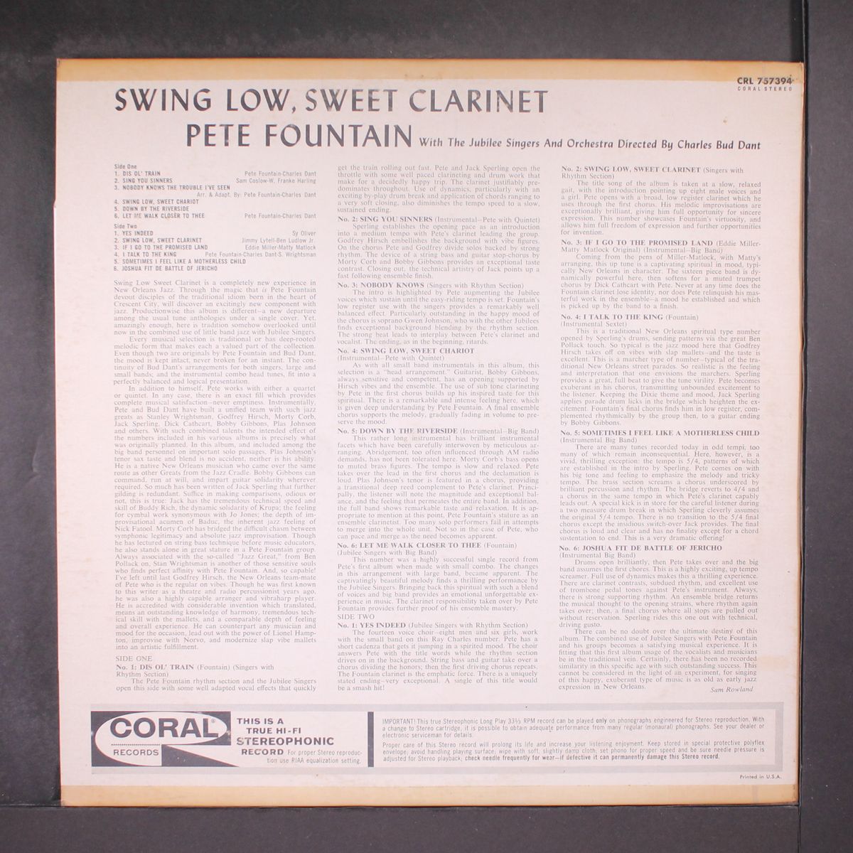 swing low, sweet clarinet by PETE FOUNTAIN