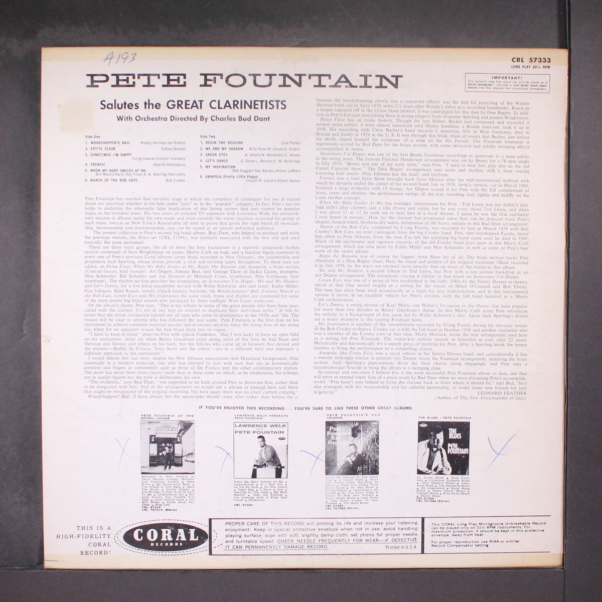 salutes the great clarinetists by PETE FOUNTAIN