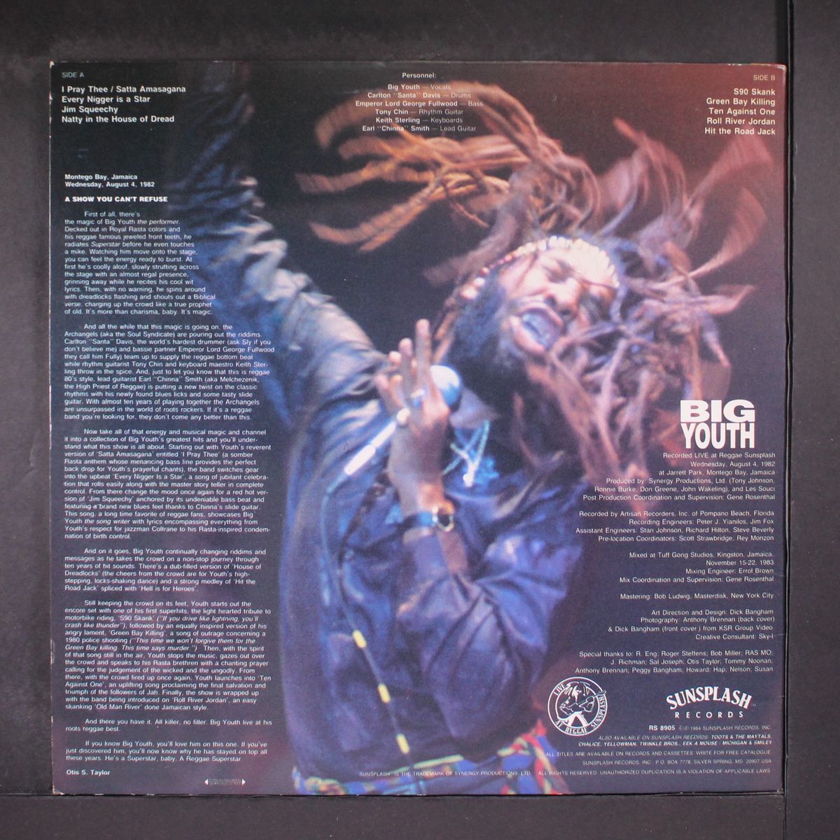 live at reggae sunsplash by BIG YOUTH