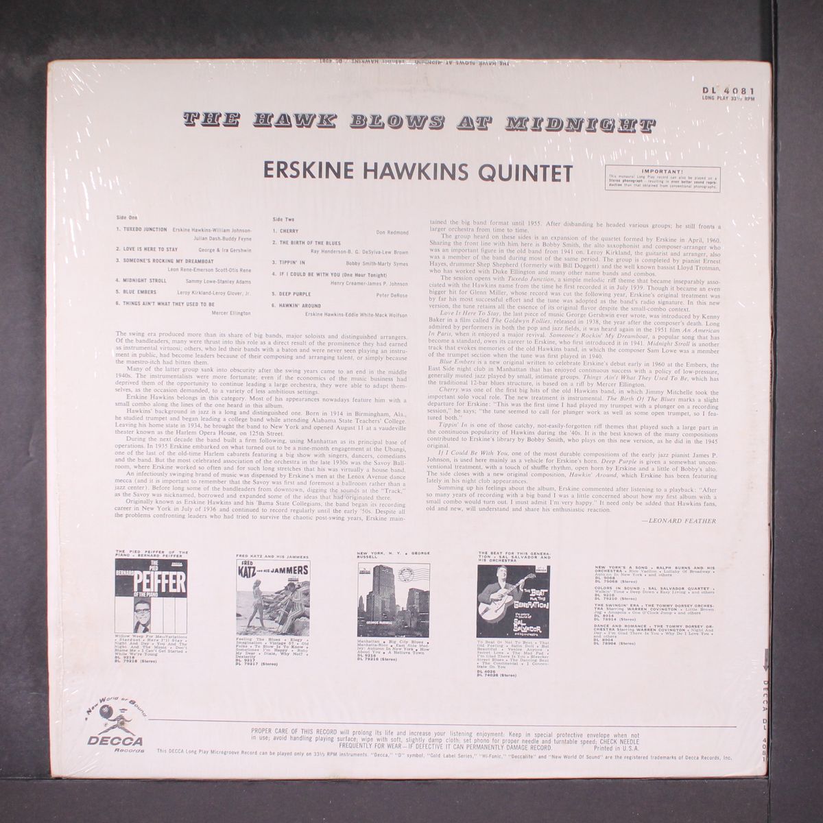 the hawk blows at midnight by ERSKINE HAWKINS