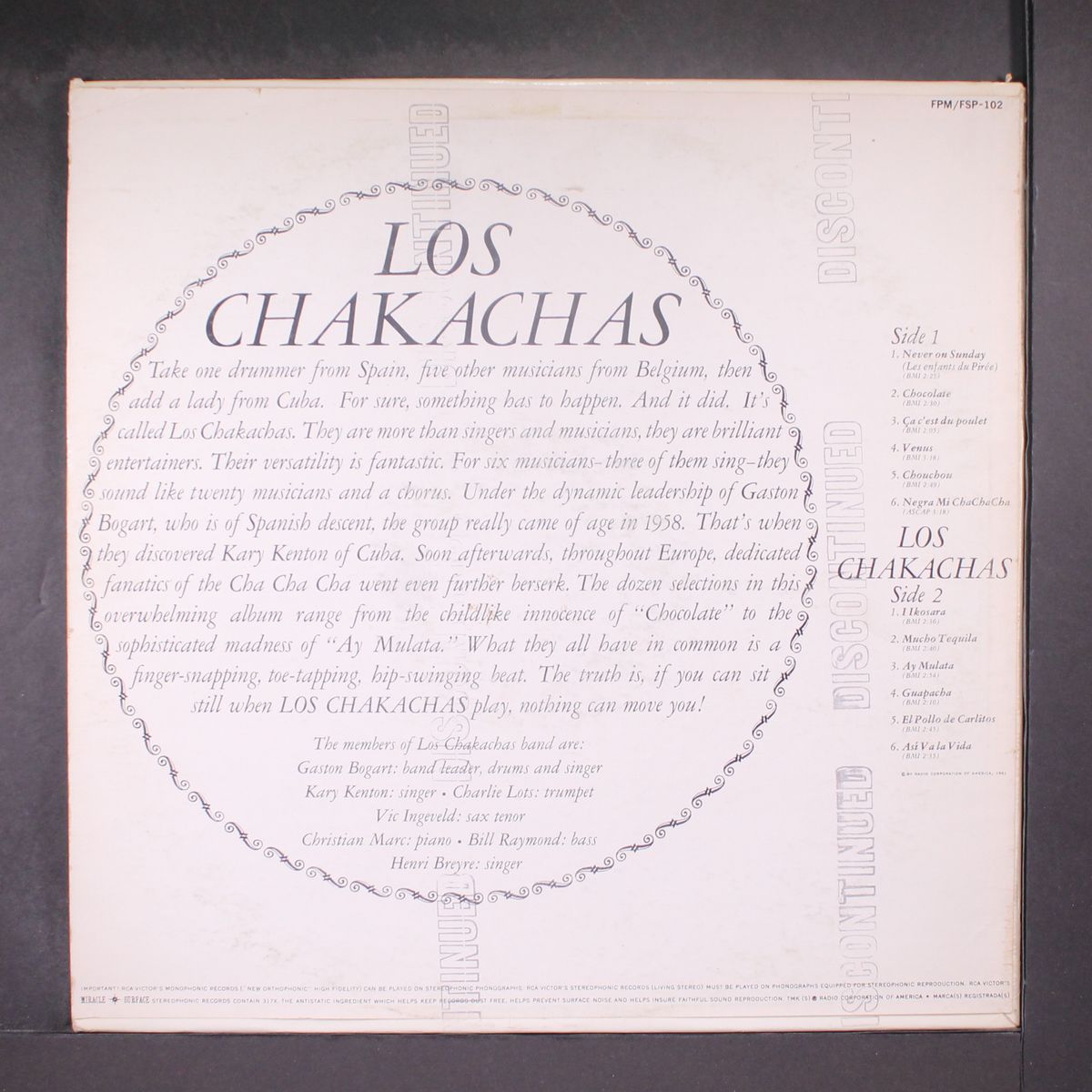 recorded in europe by LOS CHAKACHAS