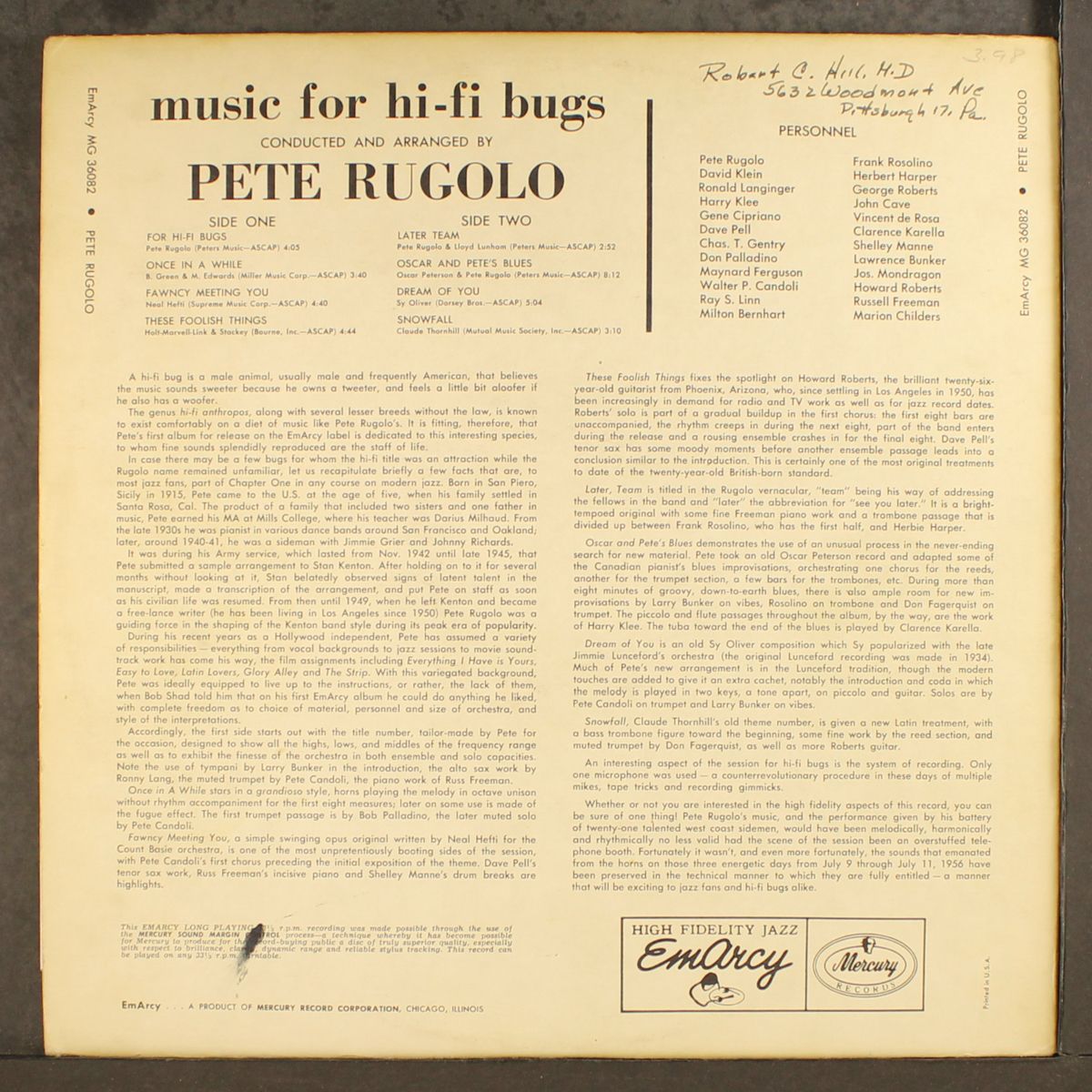 music for hi-fi bugs by PETE RUGOLO