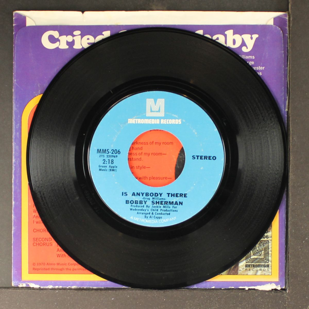 cried like a baby / is anybody there by BOBBY SHERMAN