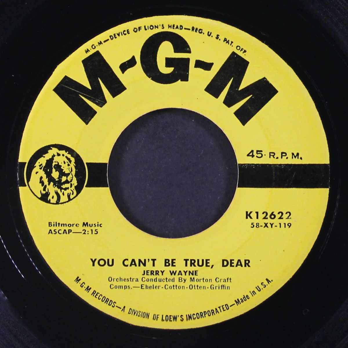 you can't be true, dear / i can't forget last night by JERRY WAYNE