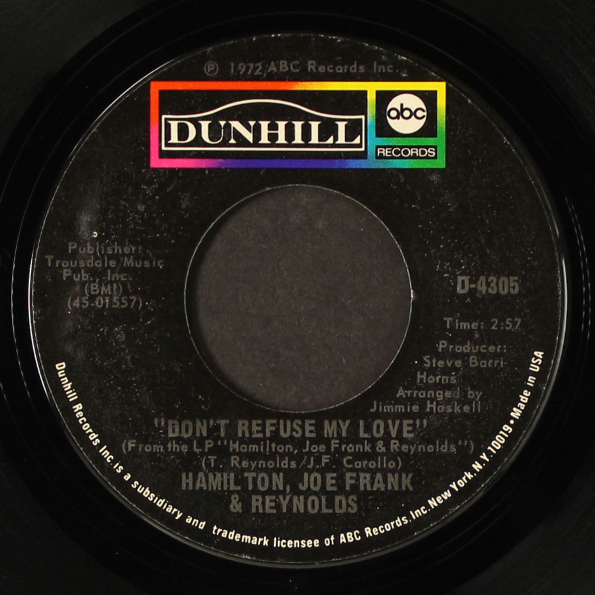 one good woman / don't refuse my love by HAMILTON, JOE FRANK & REYNOLDS
