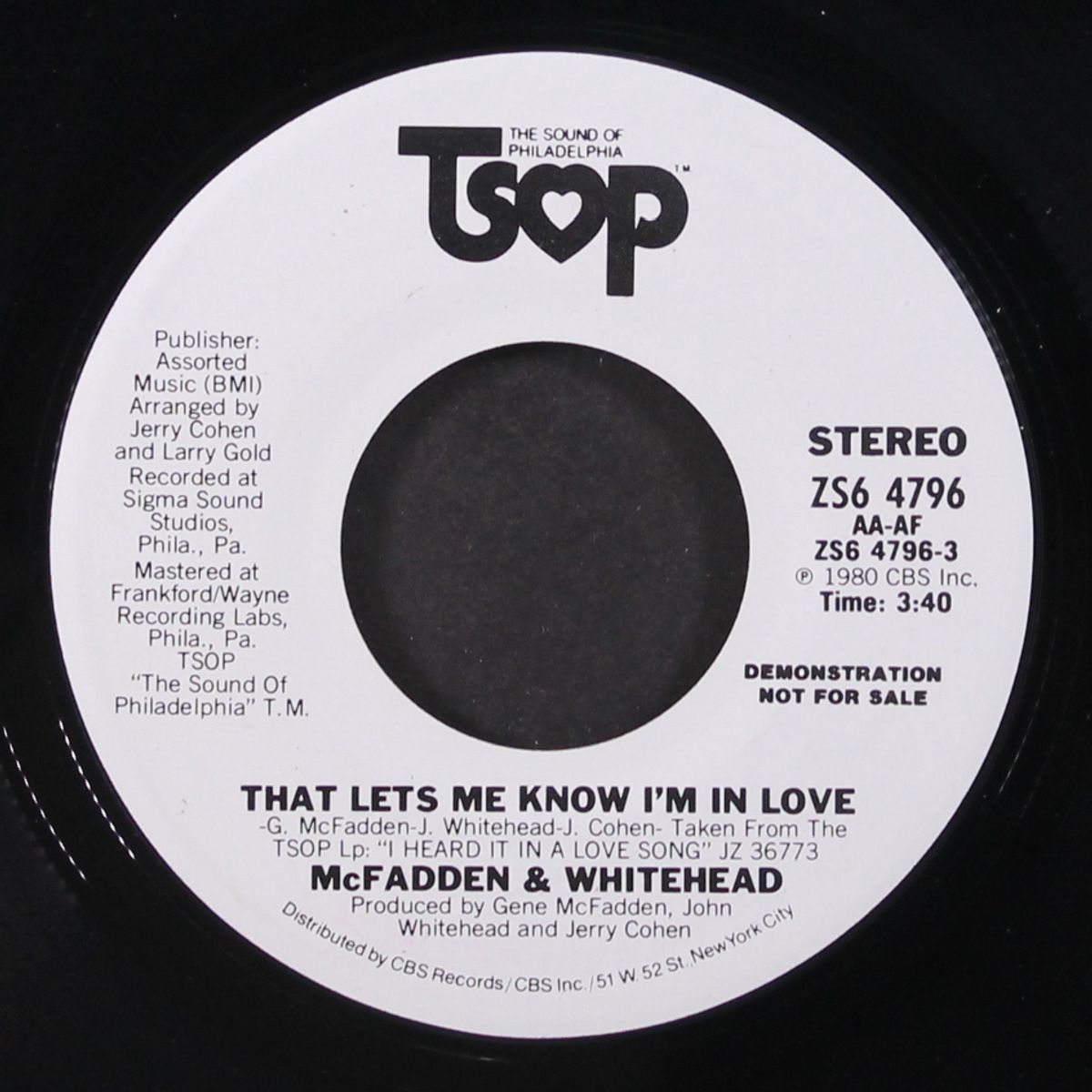 that lets me know i'm in love by MCFADDEN & WHITEHEAD