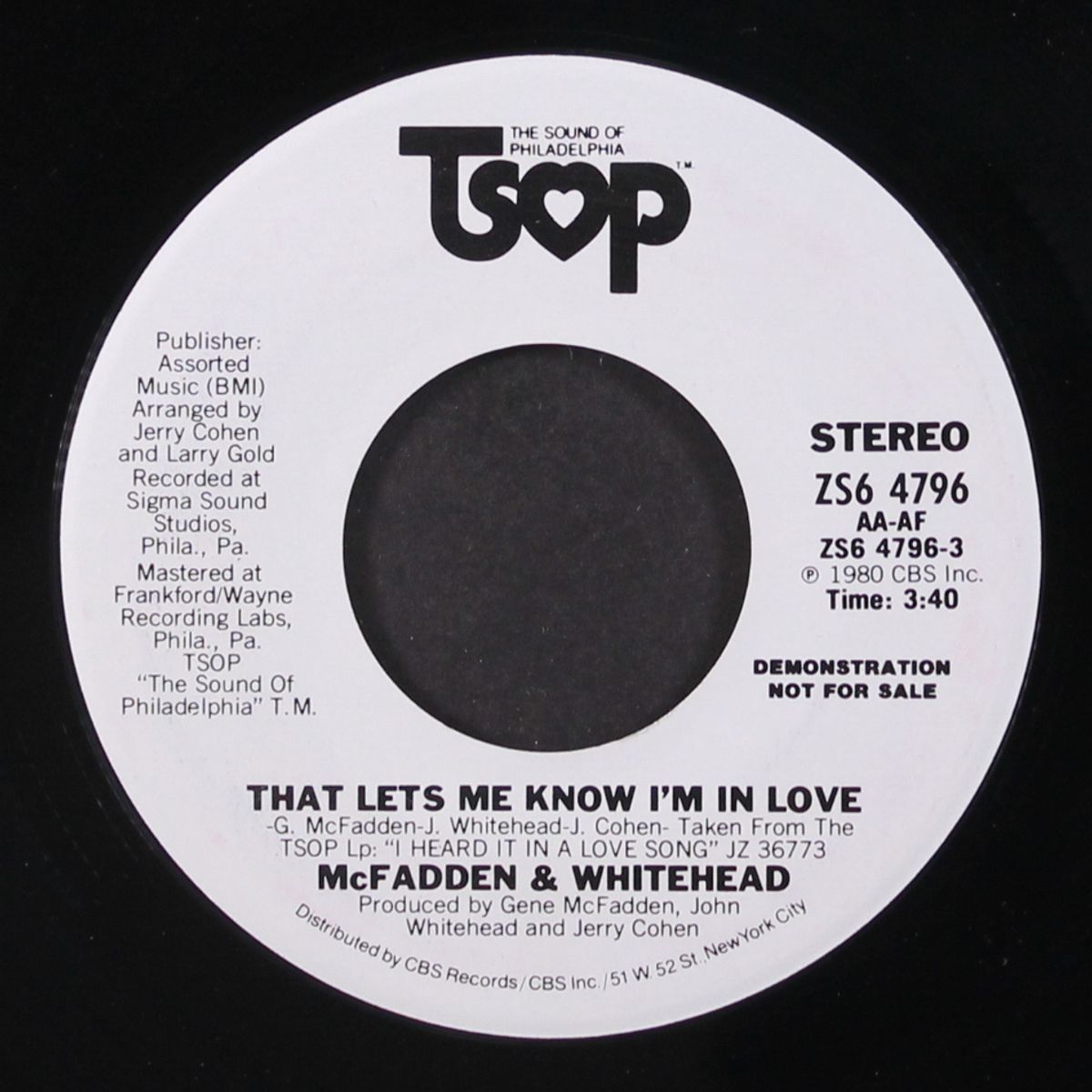 that lets me know i'm in love by MCFADDEN & WHITEHEAD