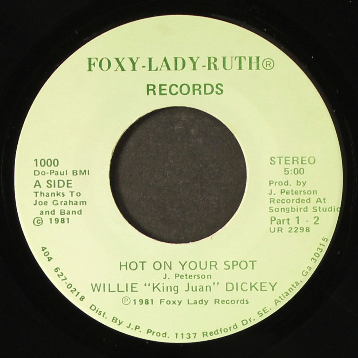 hot on your spot / instrumental by WILLIE 'KING JUAN' DICKEY