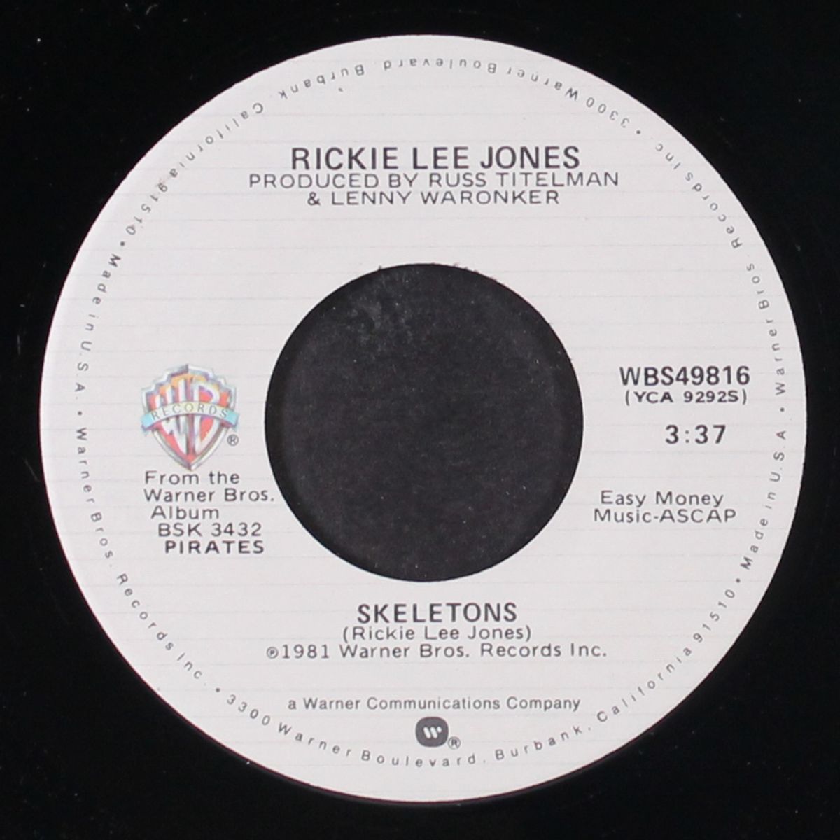 a lucky guy / skeletons by RICKIE LEE JONES