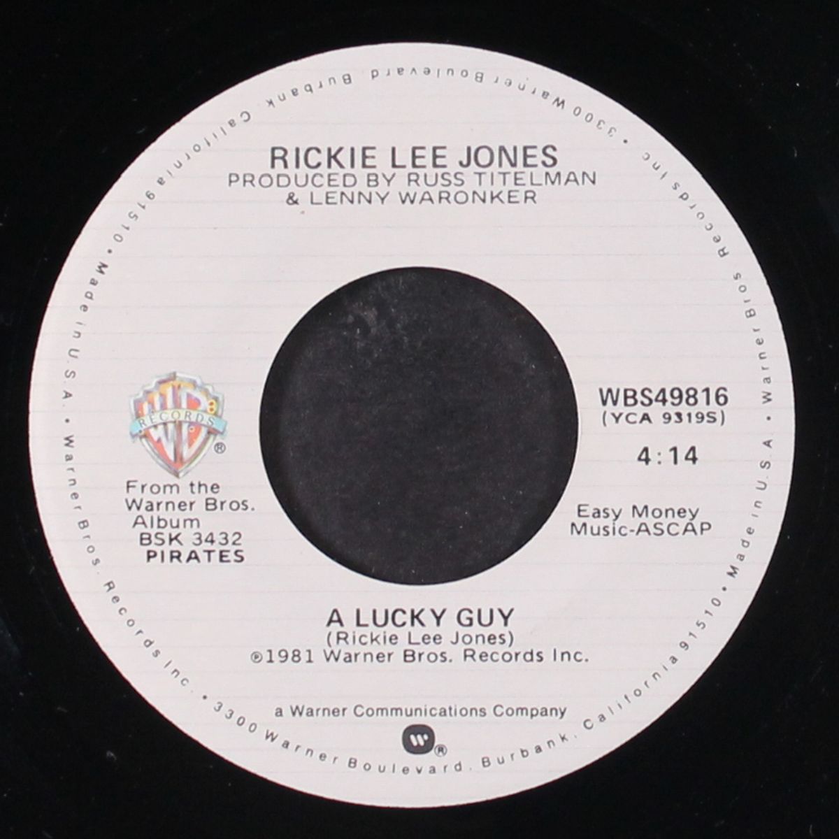 a lucky guy / skeletons by RICKIE LEE JONES