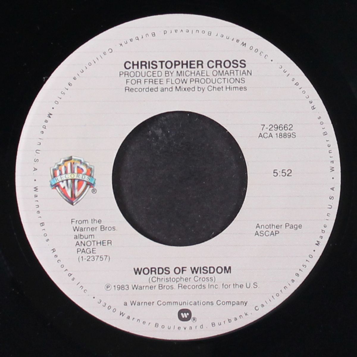 no time for talk / words of wisdom by CHRISTOPHER CROSS