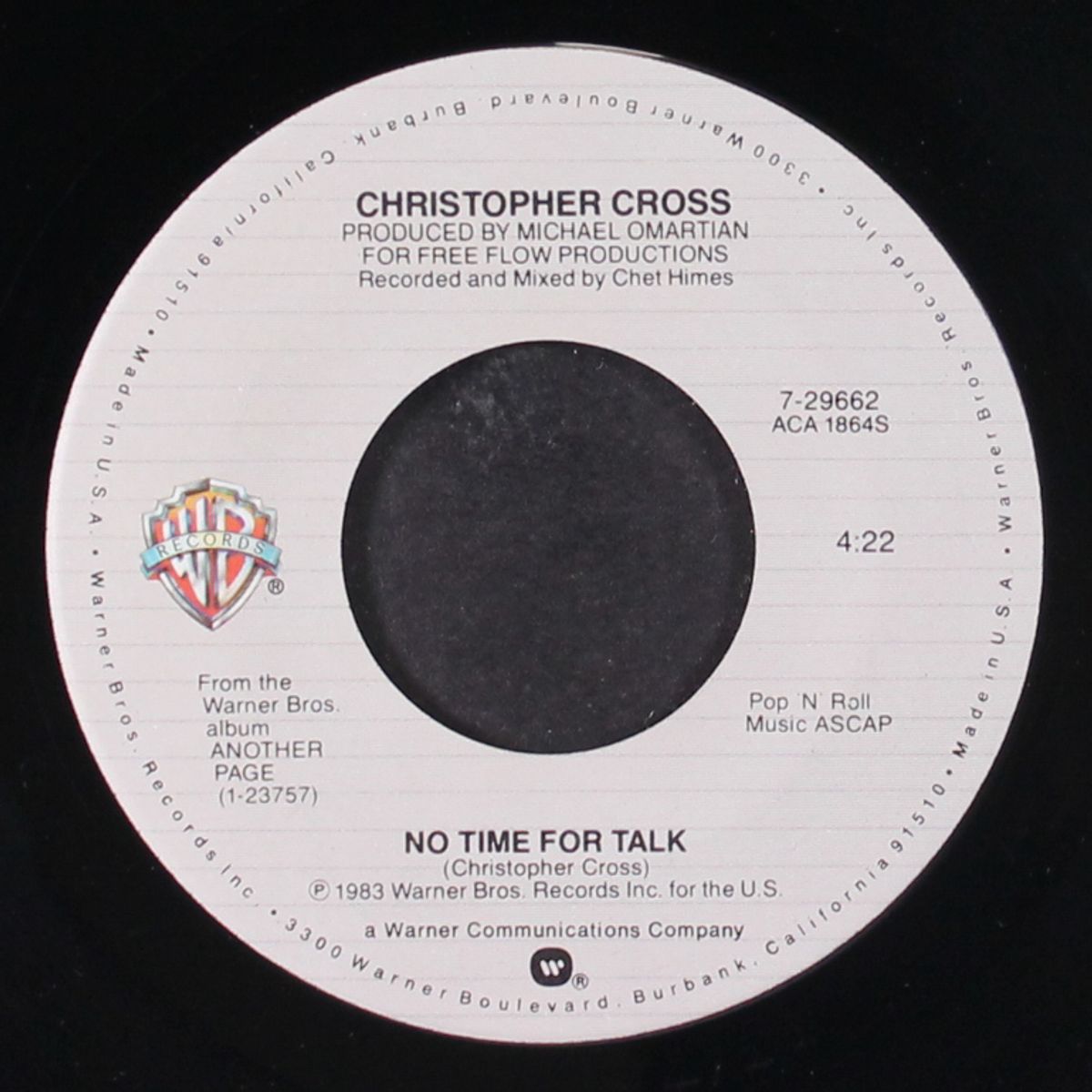 no time for talk / words of wisdom by CHRISTOPHER CROSS
