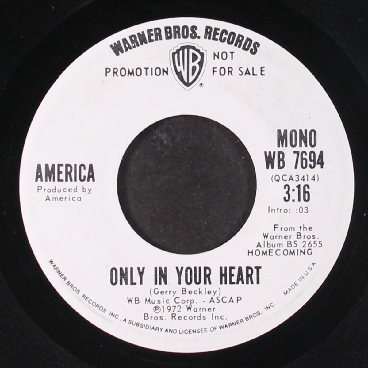 only in your heart / mono by AMERICA