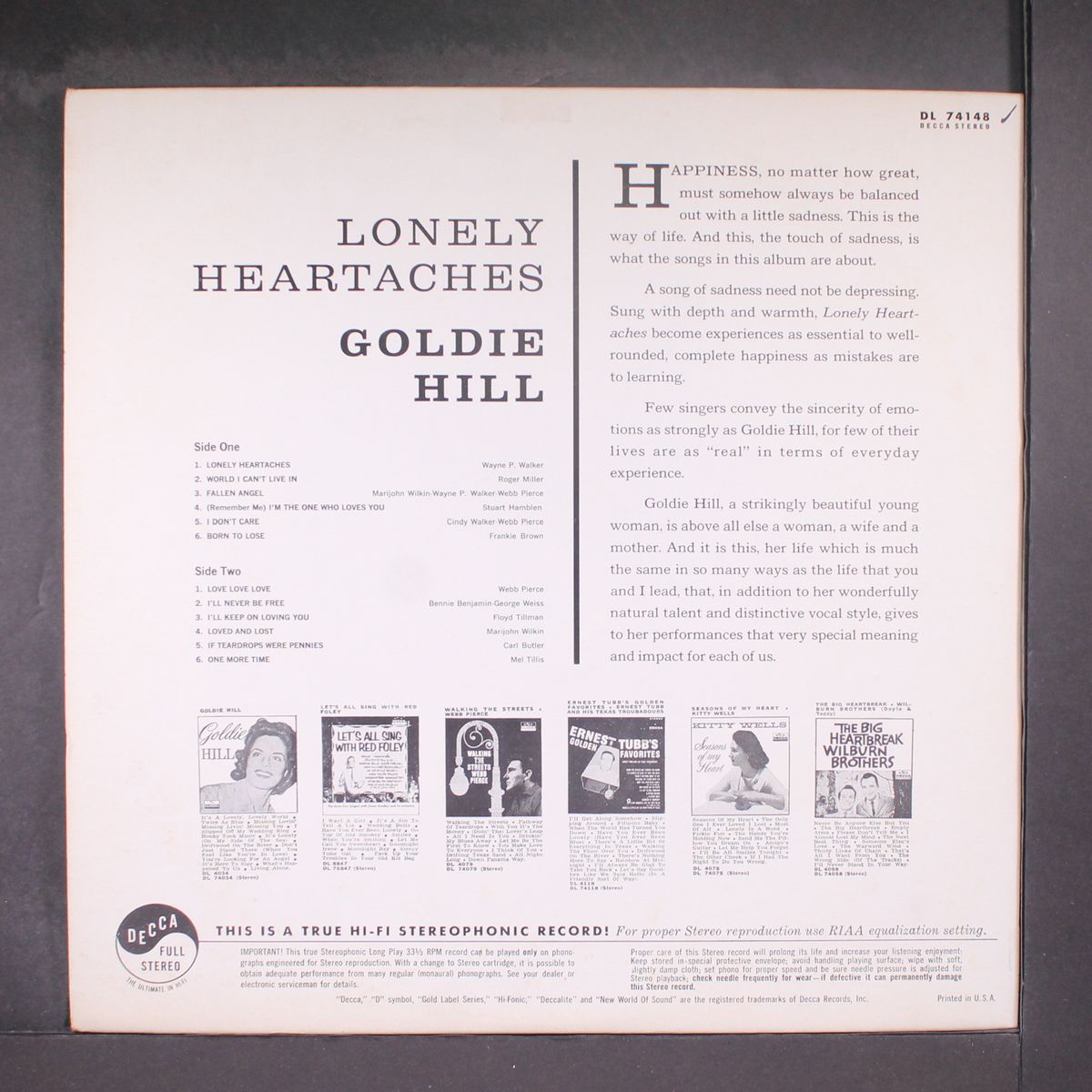 lonely heartaches by GOLDIE HILL