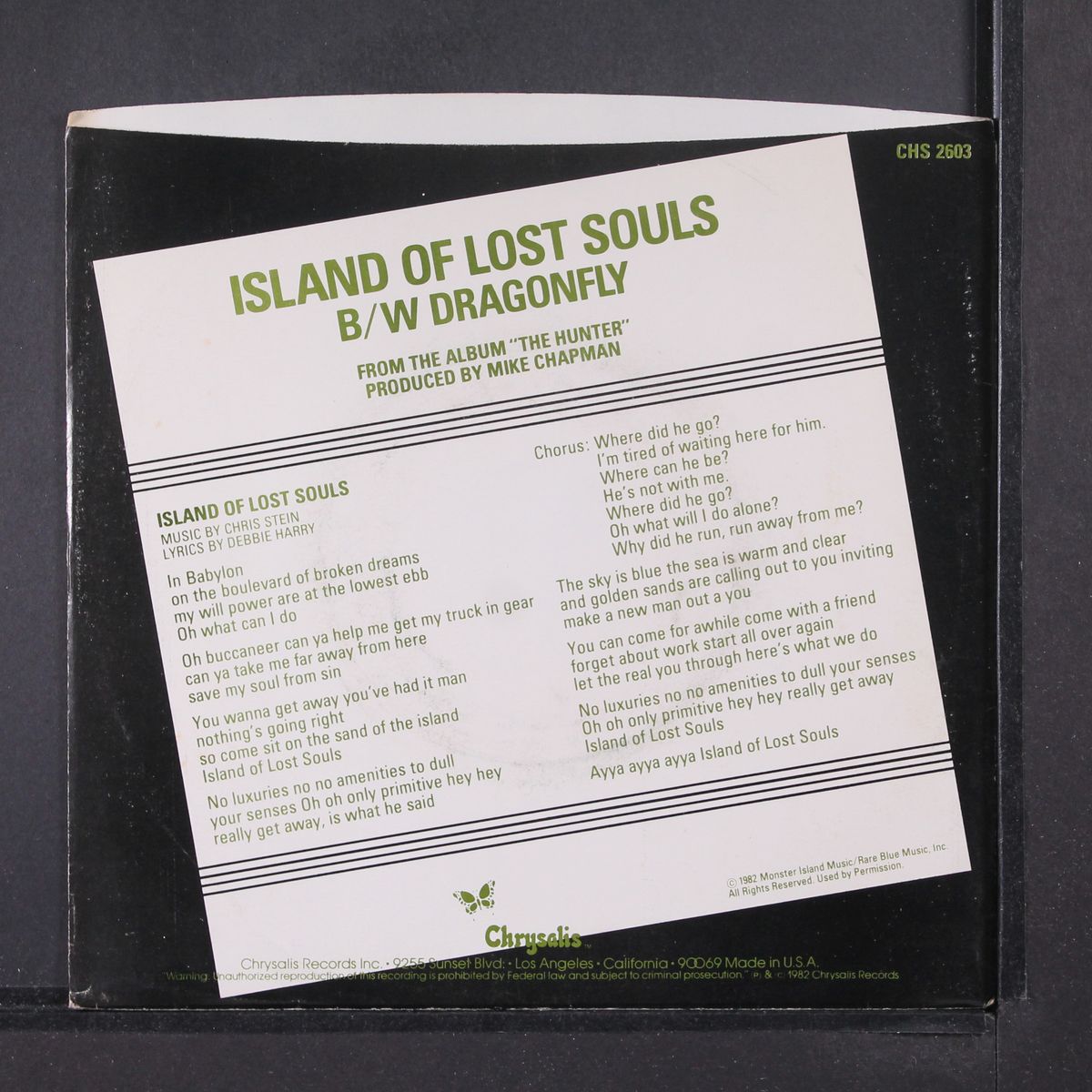 island of lost souls / dragonfly by BLONDIE