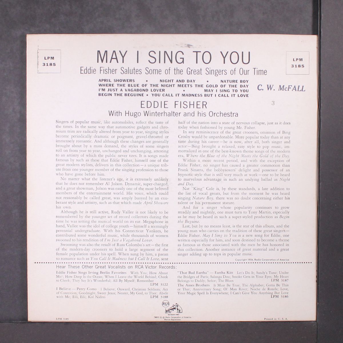 may i sing to you by EDDIE FISHER