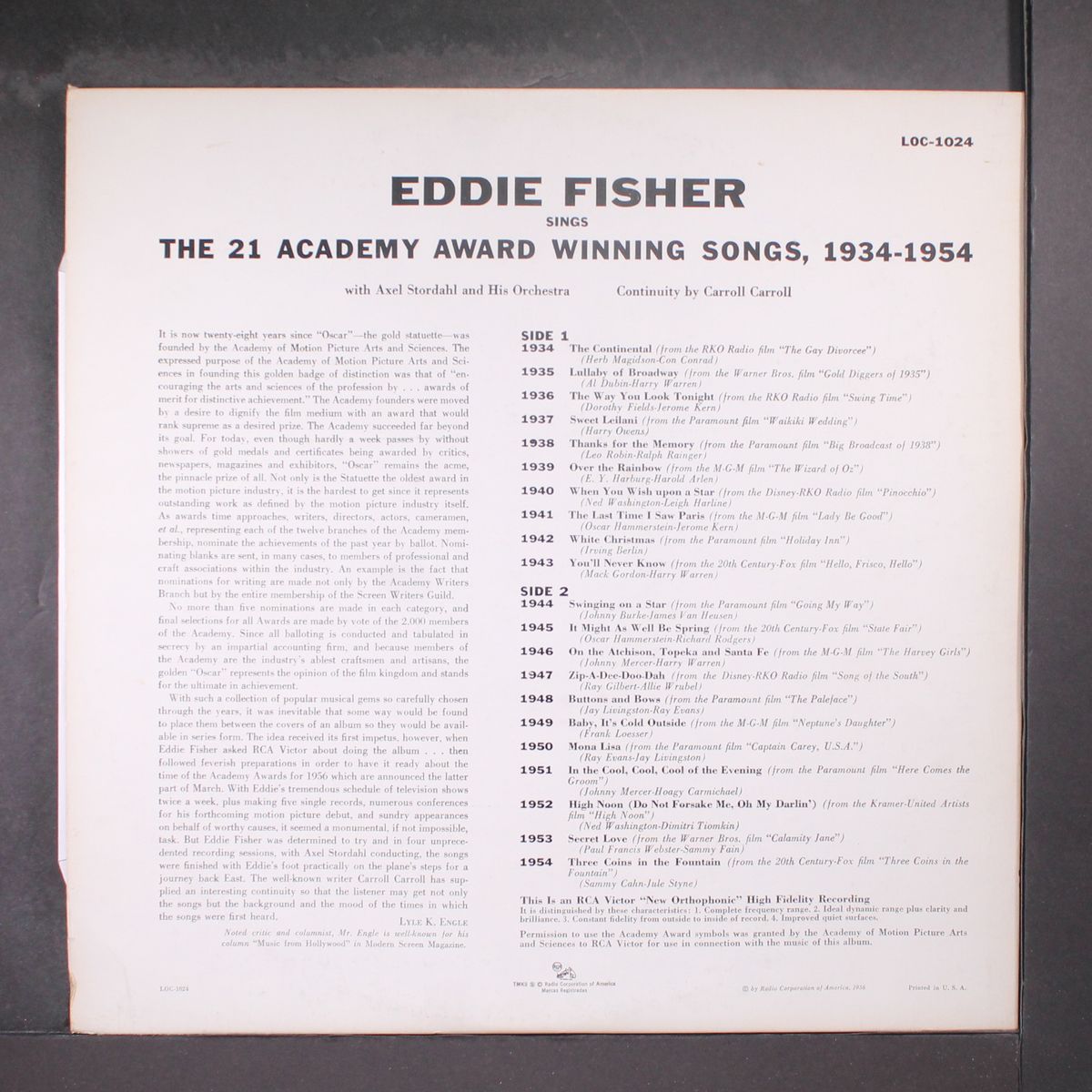 sings academy award winning songs by EDDIE FISHER