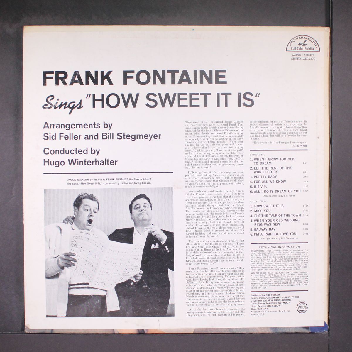 sings how sweet it is by FRANK FONTAINE
