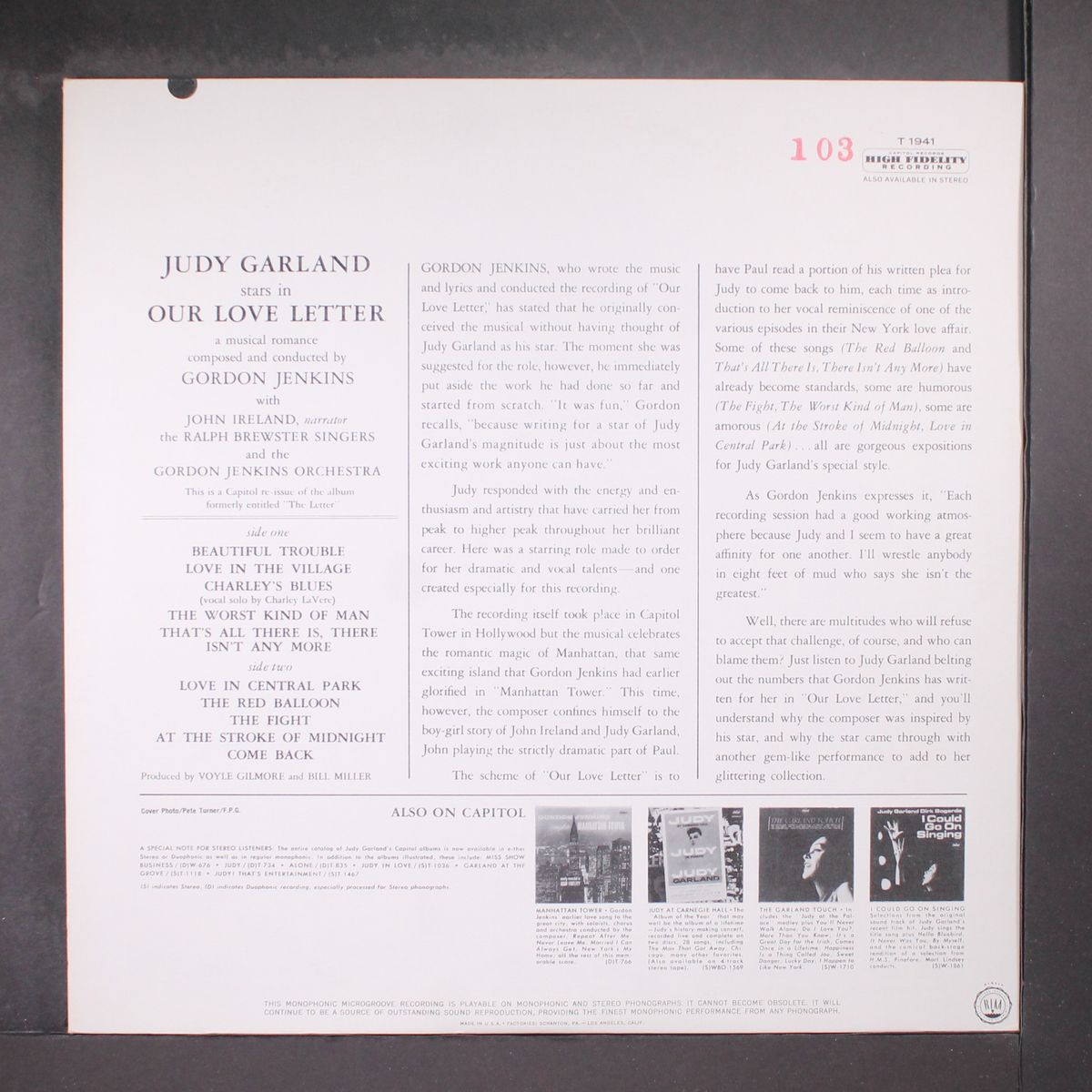 our love letter by JUDY GARLAND