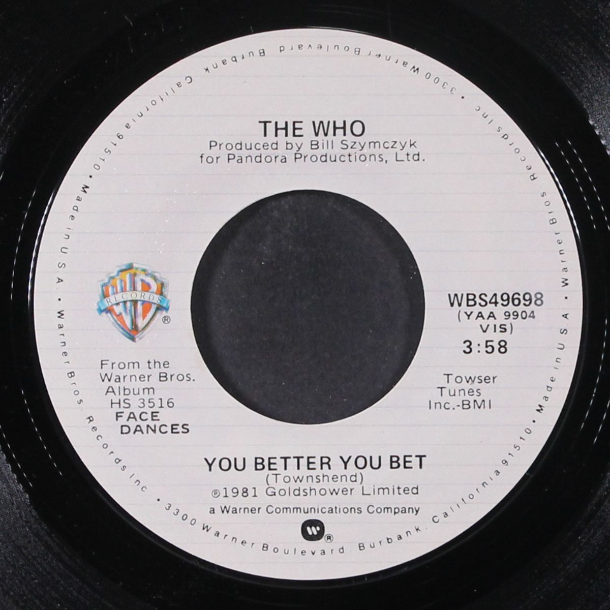 you better you bet / the quiet one by WHO