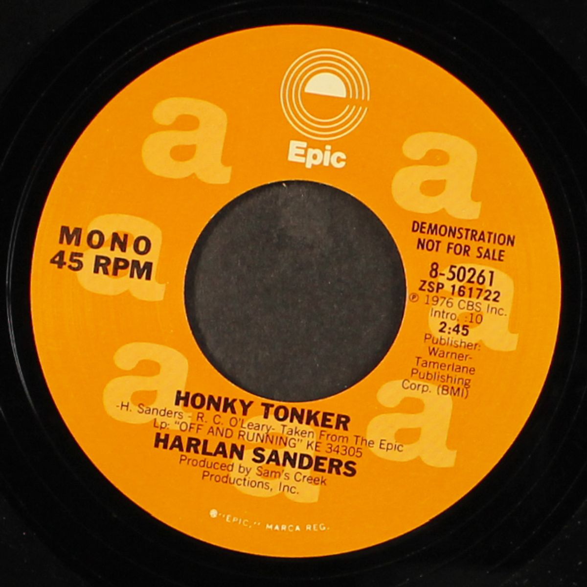 honky tonker / mono by HARLAN SANDERS