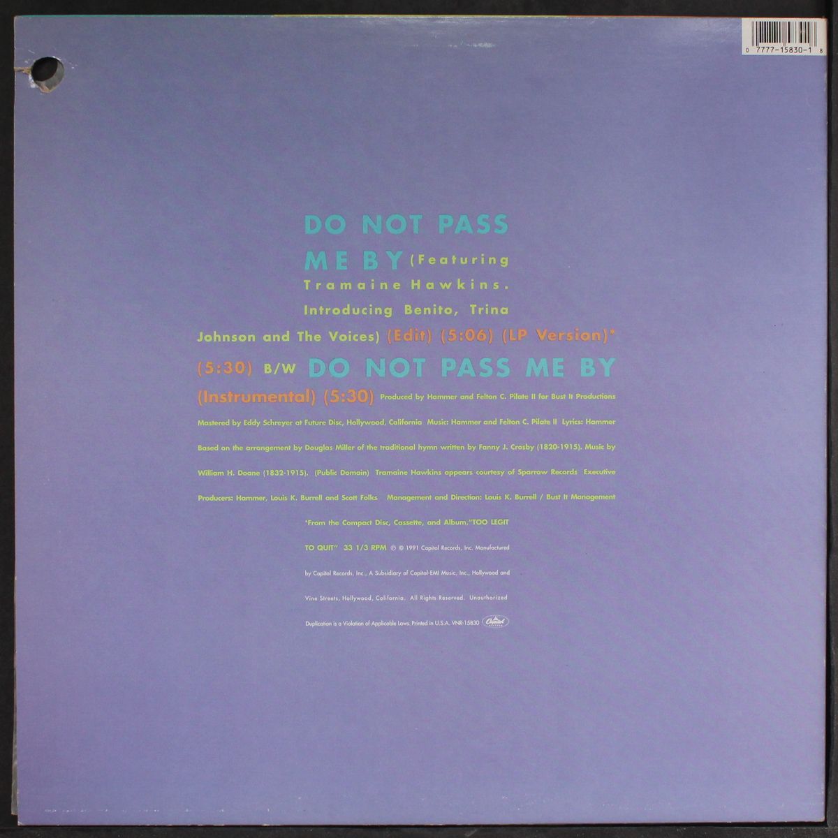 do not pass me by / instrumental by MC HAMMER