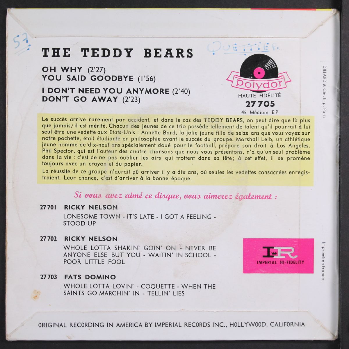oh why / +3 by TEDDY BEARS