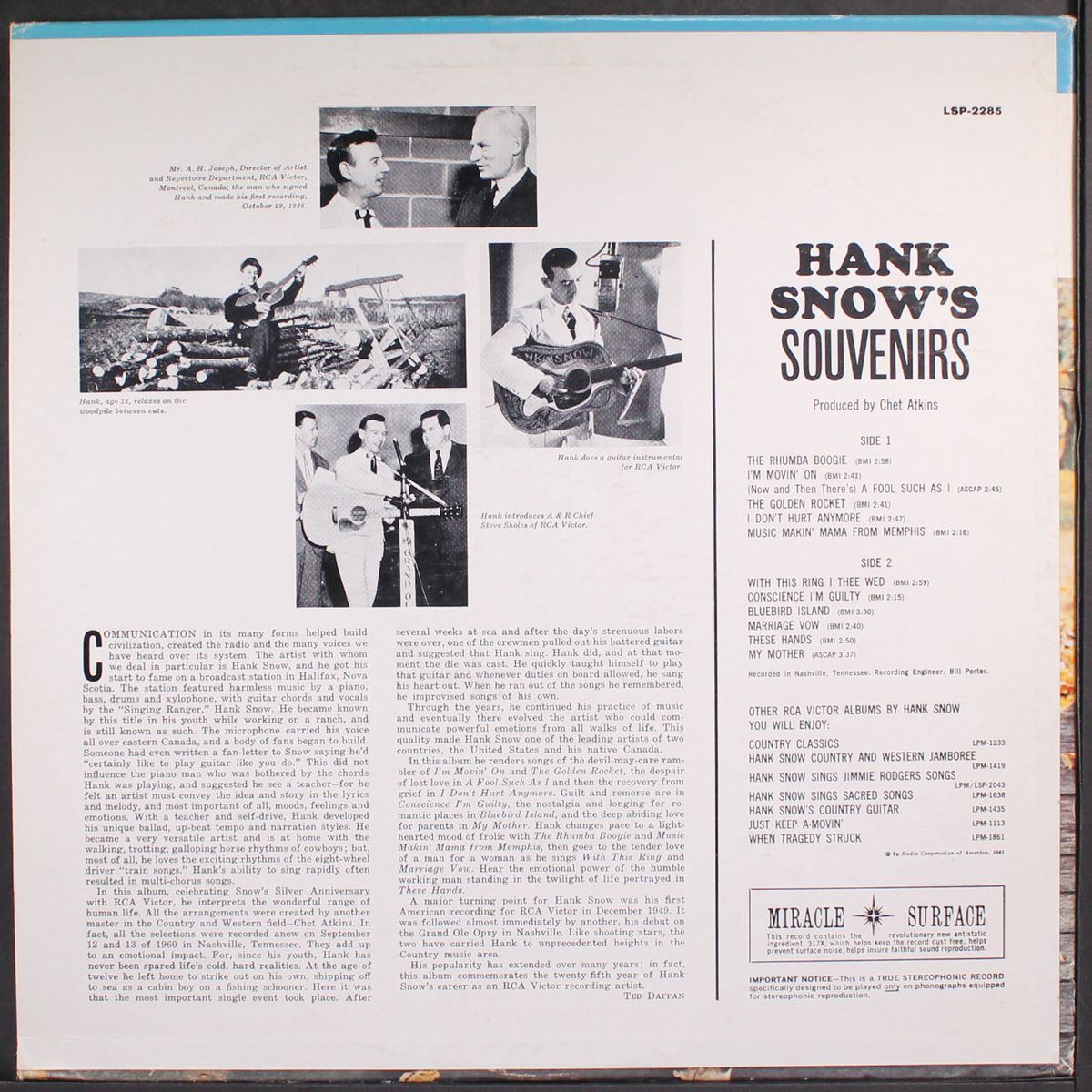 souvenirs by HANK SNOW