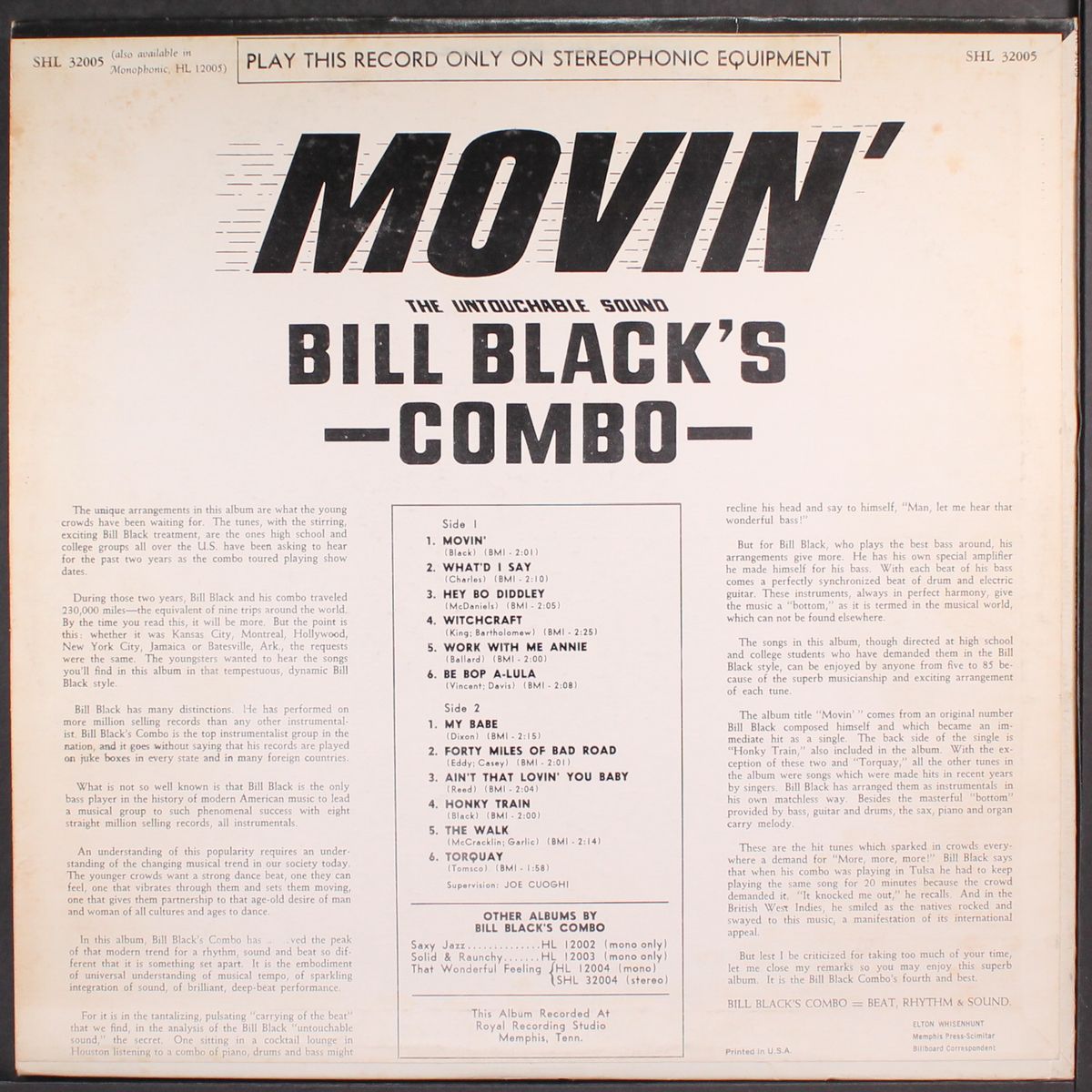 movin' by BILL BLACK'S COMBO