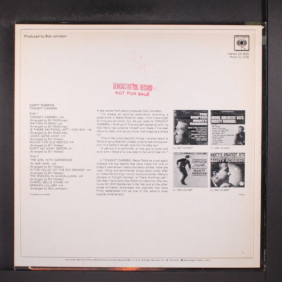 tonight carmen by MARTY ROBBINS