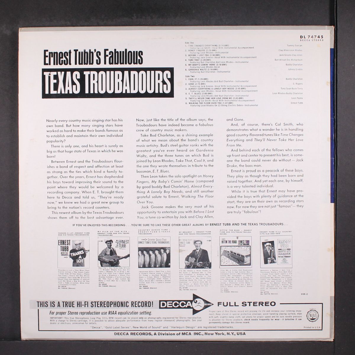 ernest tubb's fabulous texas troubadours by TEXAS TROUBADOURS