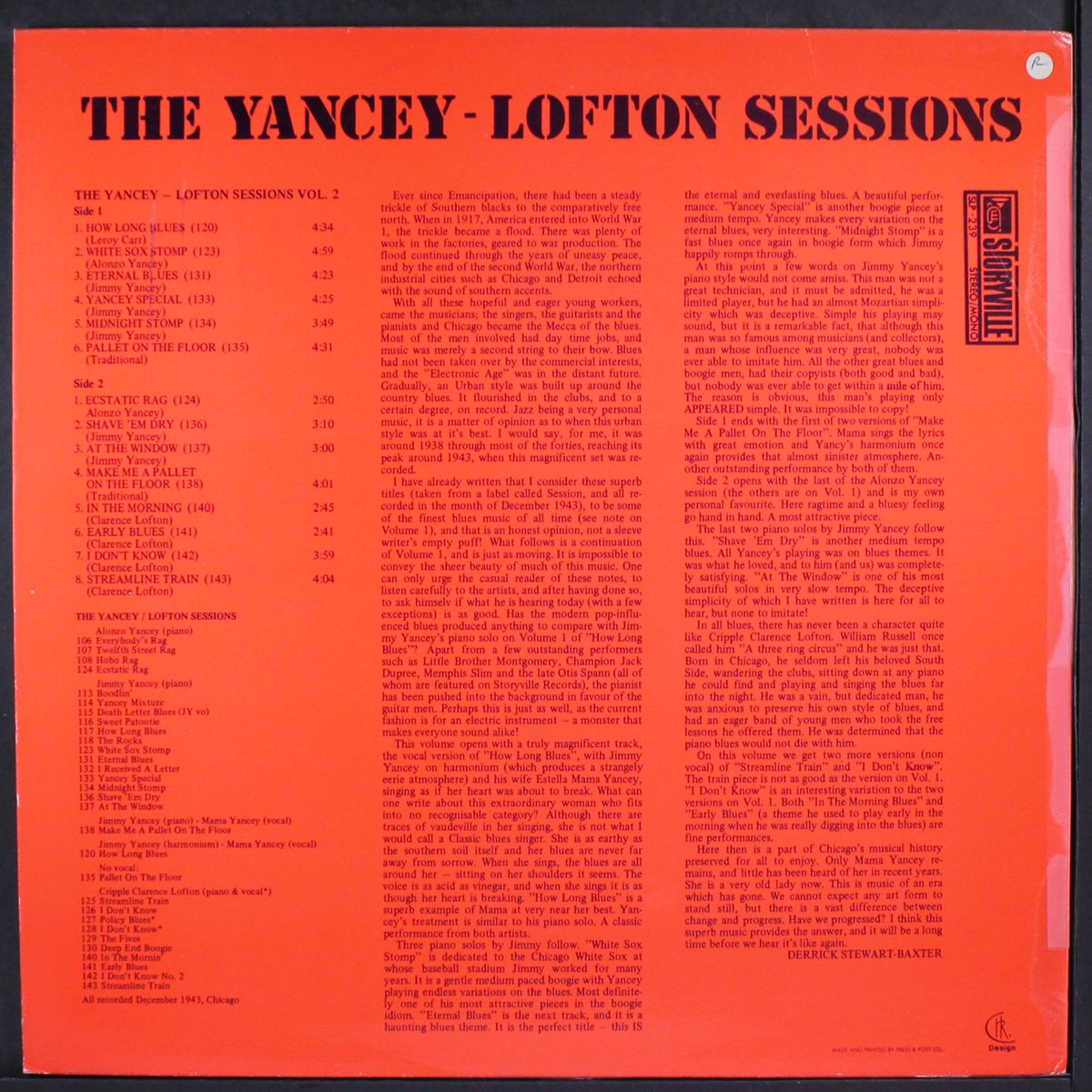the yancey-lofton sessions, vol. 2 by ALONZO YANCEY, JIMMY YANCEY & CRIPPLE CLARENCE