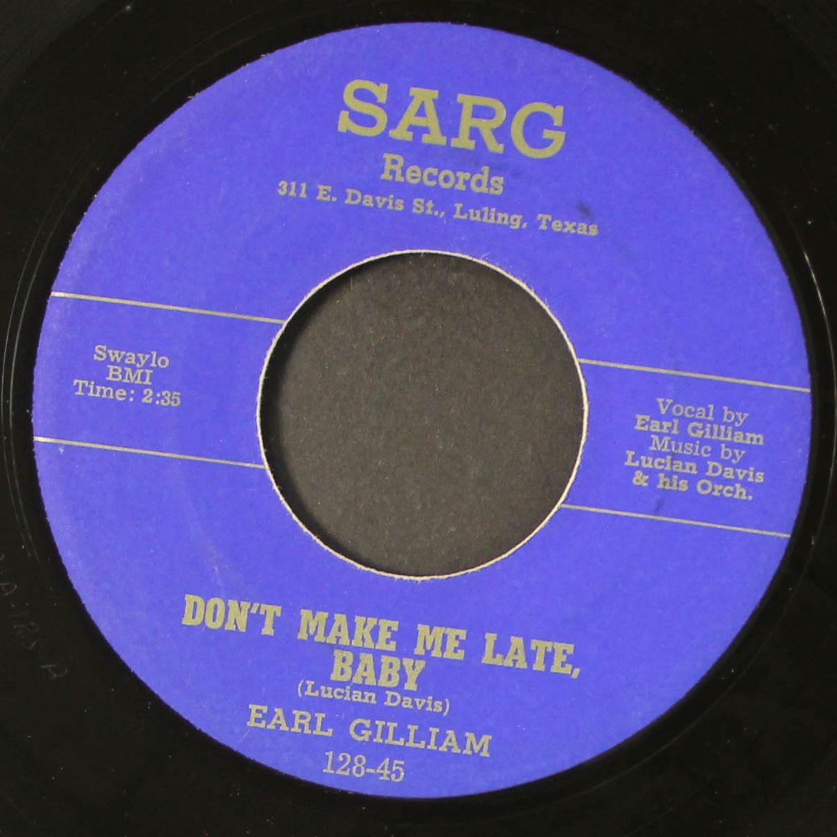 nobody's blues / don't make me late, baby by EARL GILLIAM