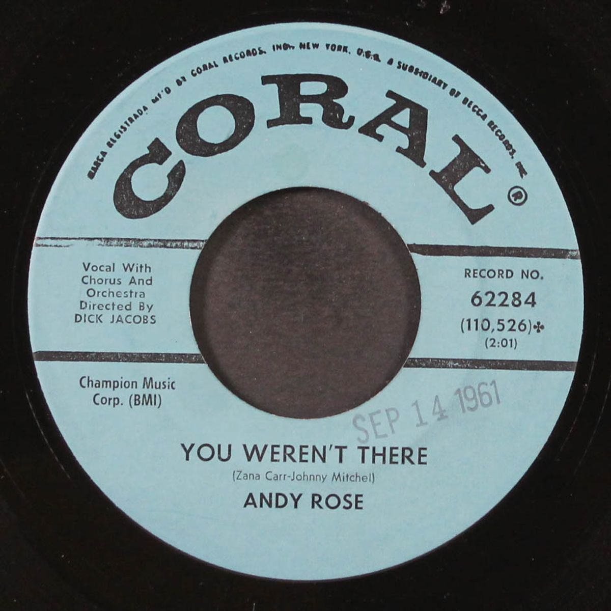 you weren't there / don't ask me by ANDY ROSE & GROUP