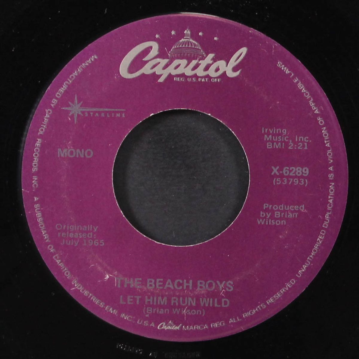 california girls / let him run wild by BEACH BOYS