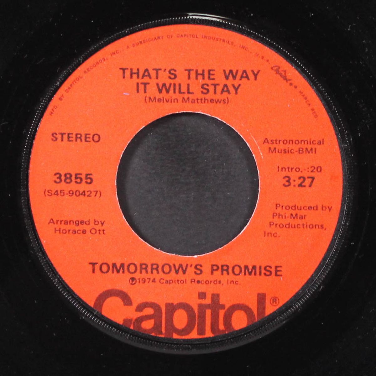 that's the way it will stay / the only one for me by TOMORROW'S PROMISE