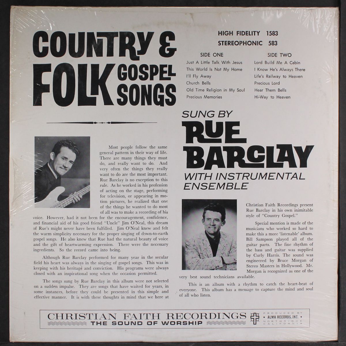 country & folk gospel songs by RUE BARCLAY
