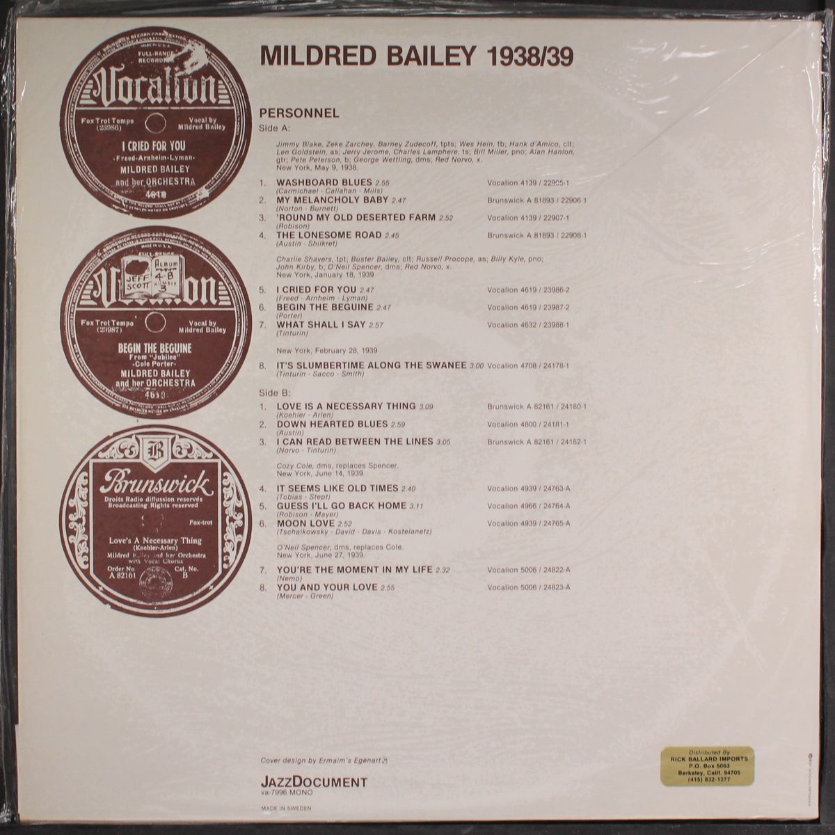 1938/39 by MILDRED BAILEY