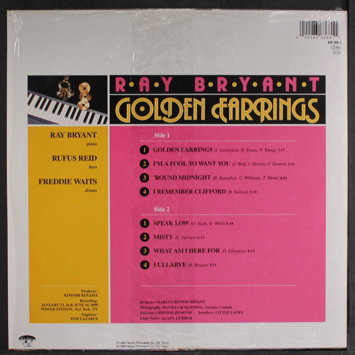 golden earrings by RAY BRYANT