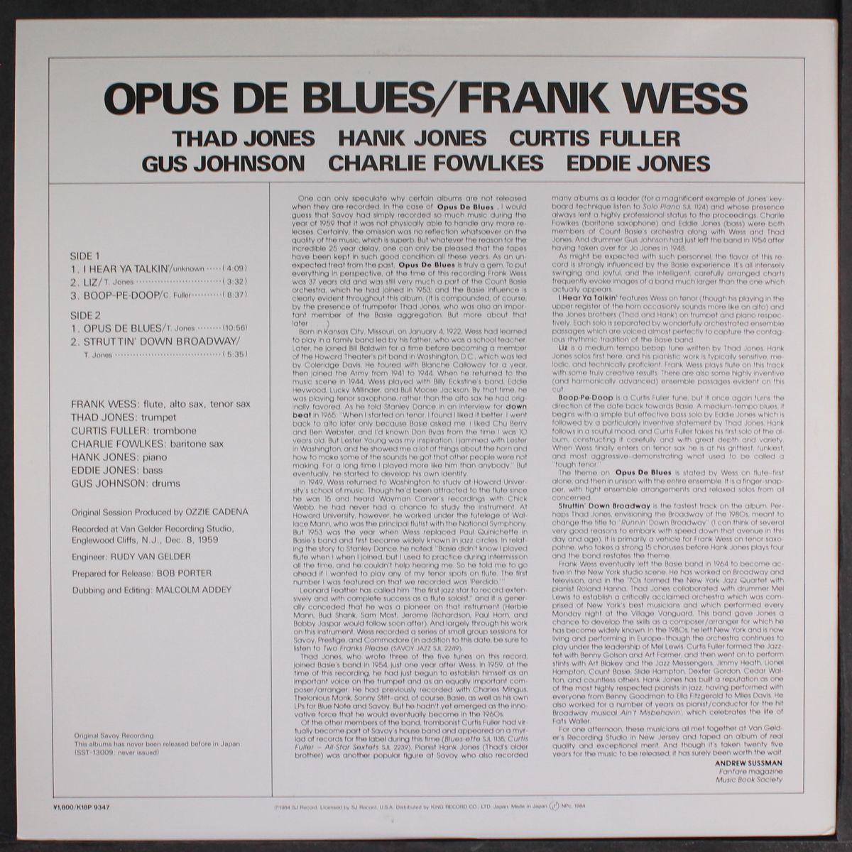 opus de blues by FRANK WESS