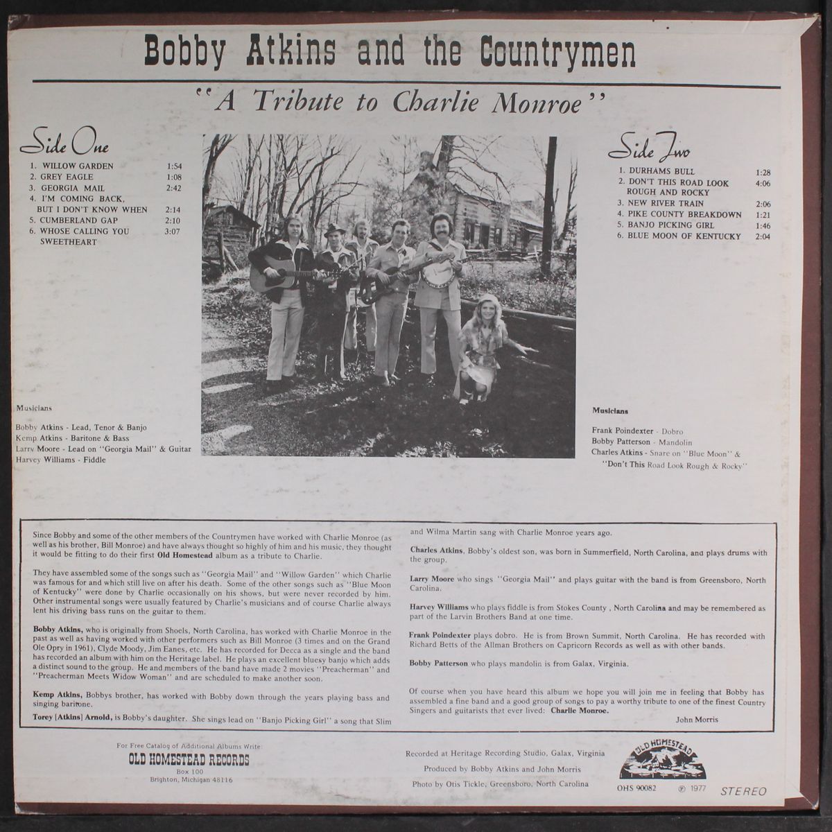 tribute to charlie monroe by BOBBY ATKINS & COUNTRYMEN