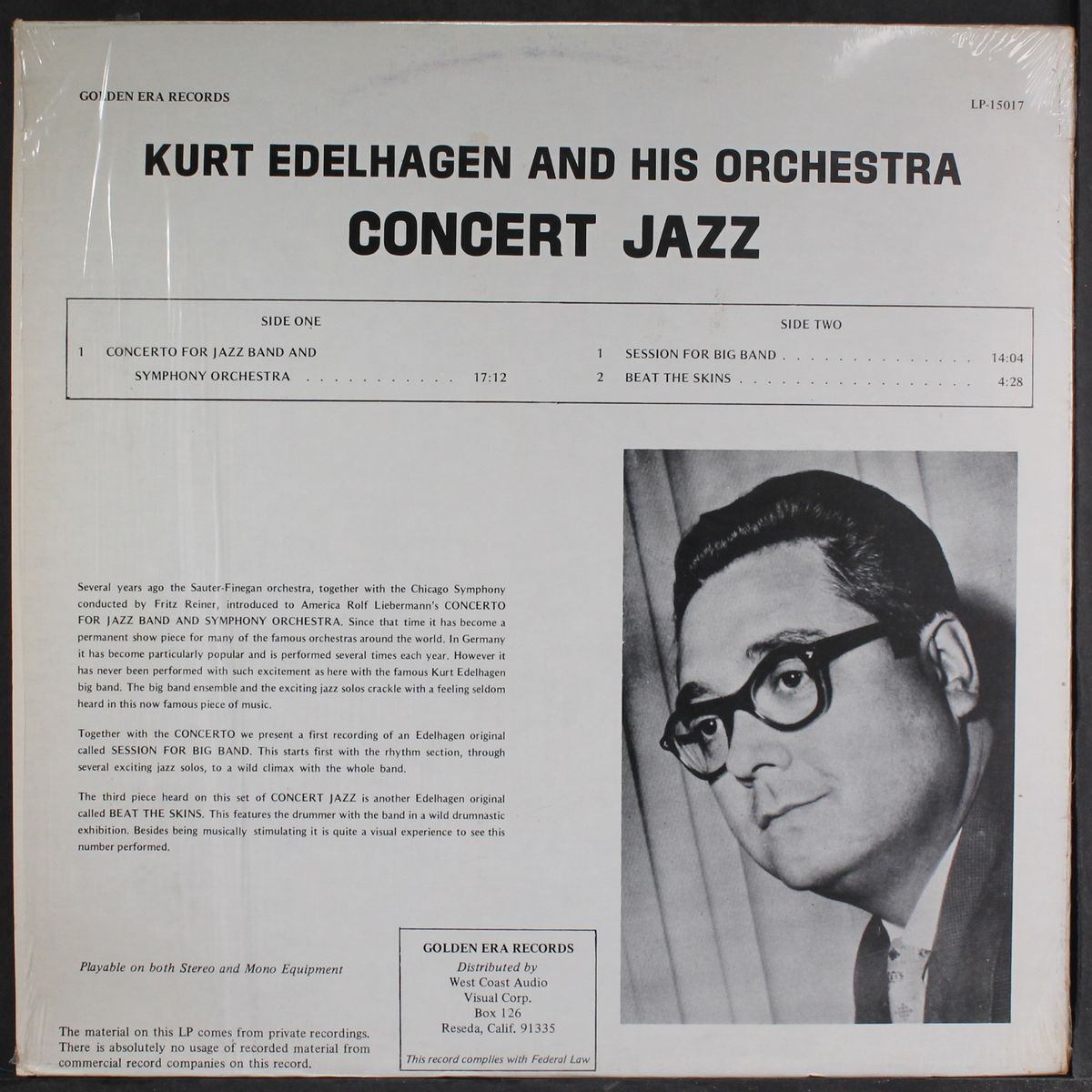 concert jazz by KURT EDELHAGEN & HIS ORCHESTRA