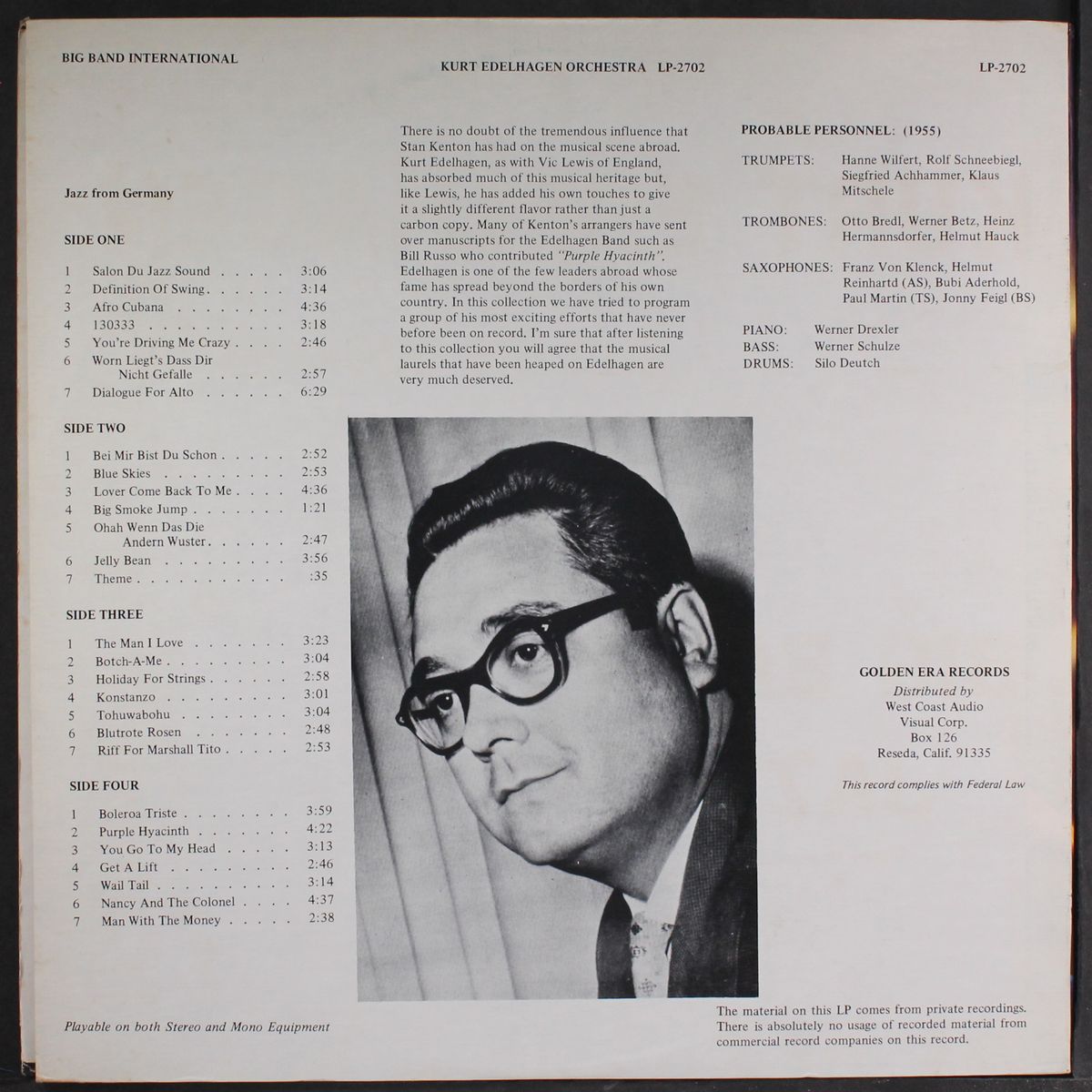 big band jazz from germany by KURT EDELHAGEN